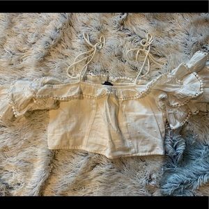 Cream crop top